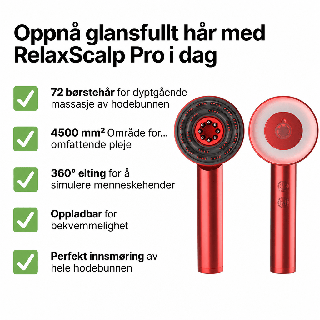 RelaxScalp Pro – Optimal avslapning og effektiv hårpleie for tykkere, sunnere hår - AVABeauty.no